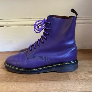 💜Dr. Martens Purple Vintage Made in England 1460 80s Double Stitch UK 8 EU 42